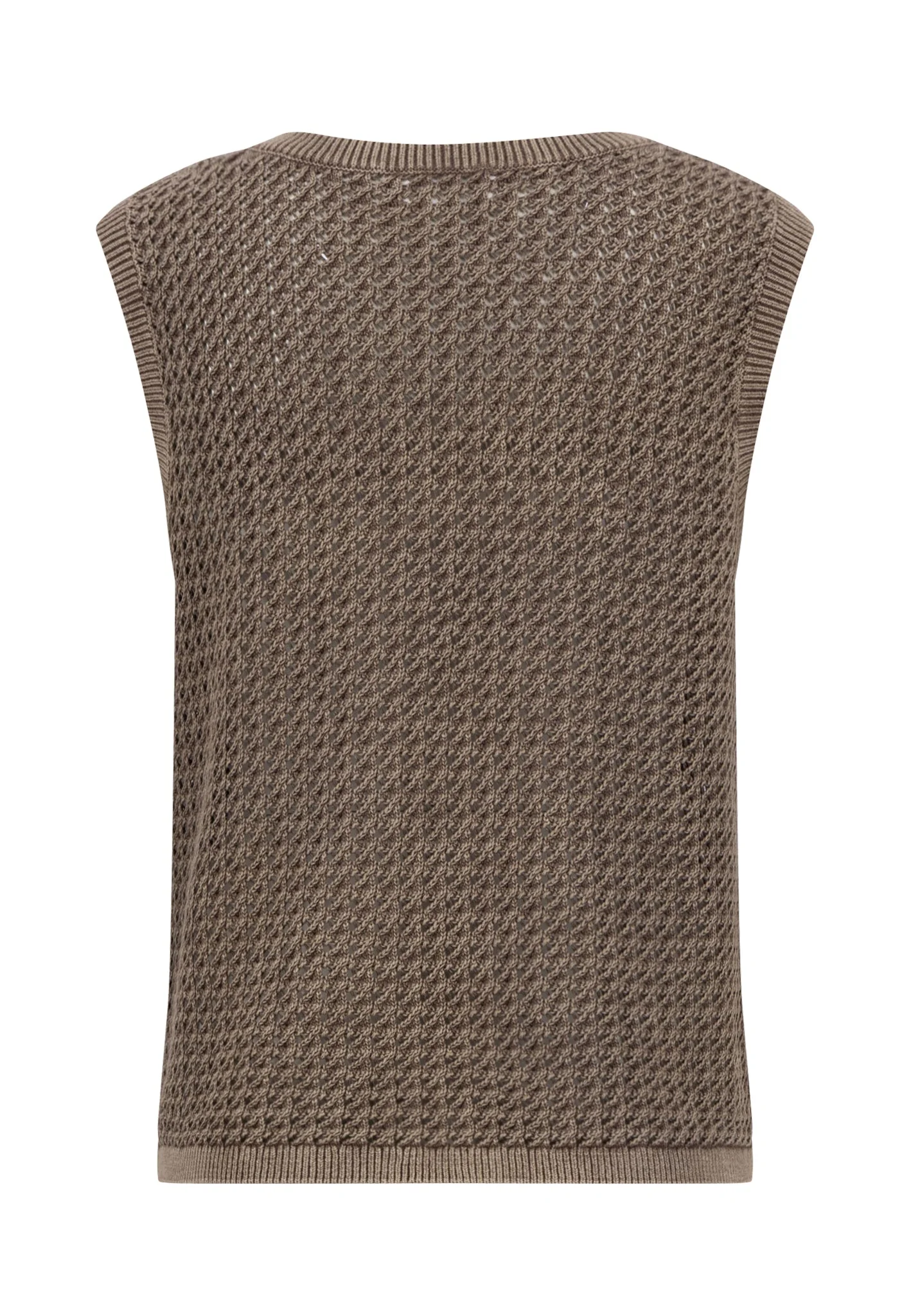 Stricktop aus Baumwolle mit Ajourmuster und Rundhalsausschnitt - Image 4