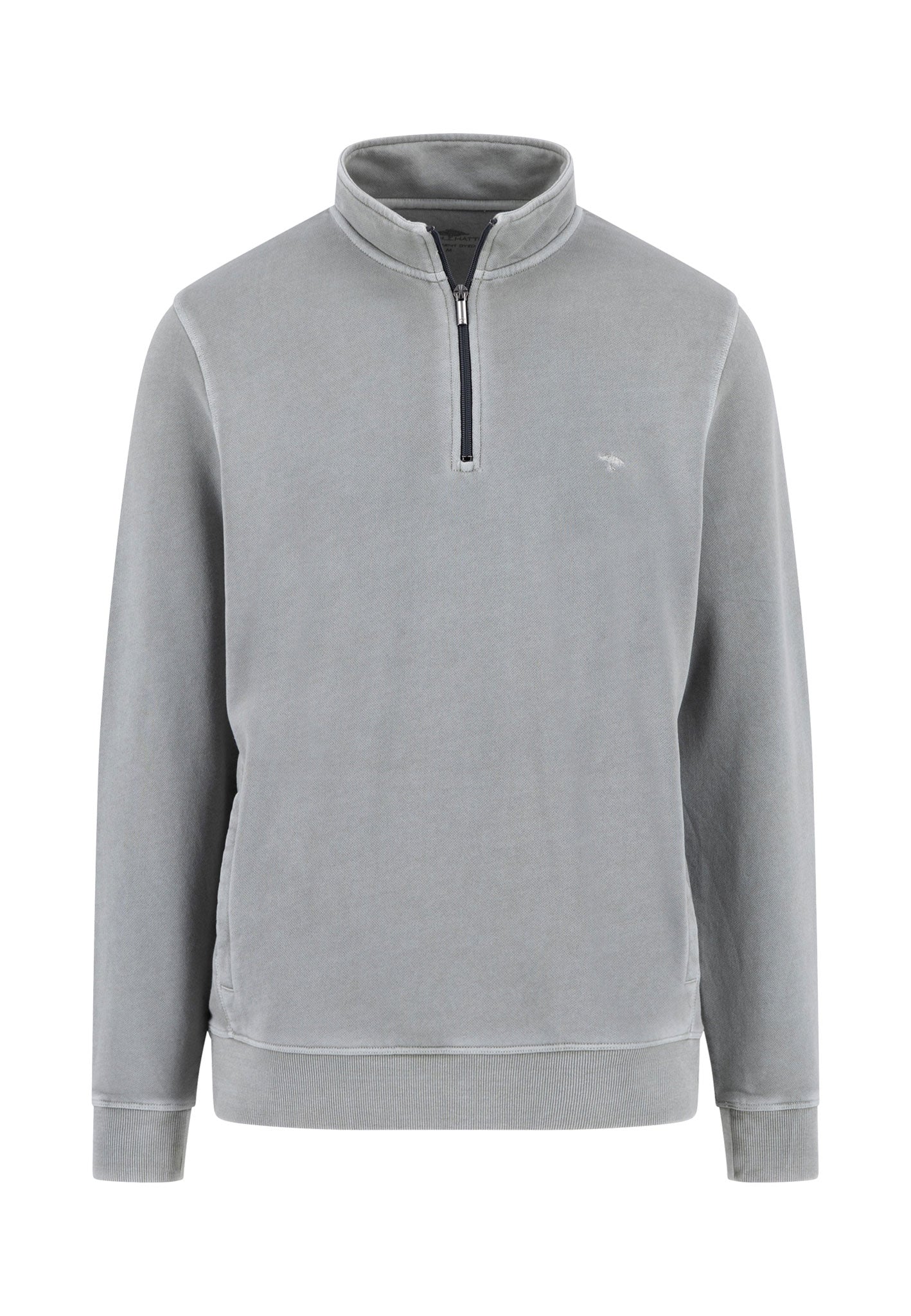 Sweatshirt aus Baumwolle mit Troyerkragen und Reißverschluss - Image 3