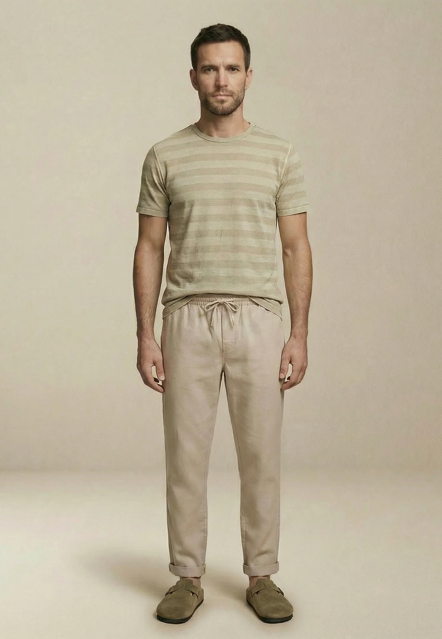 T-Shirt aus Baumwolle mit Strukturstreifen und Rundhalsausschnitt - Image 12