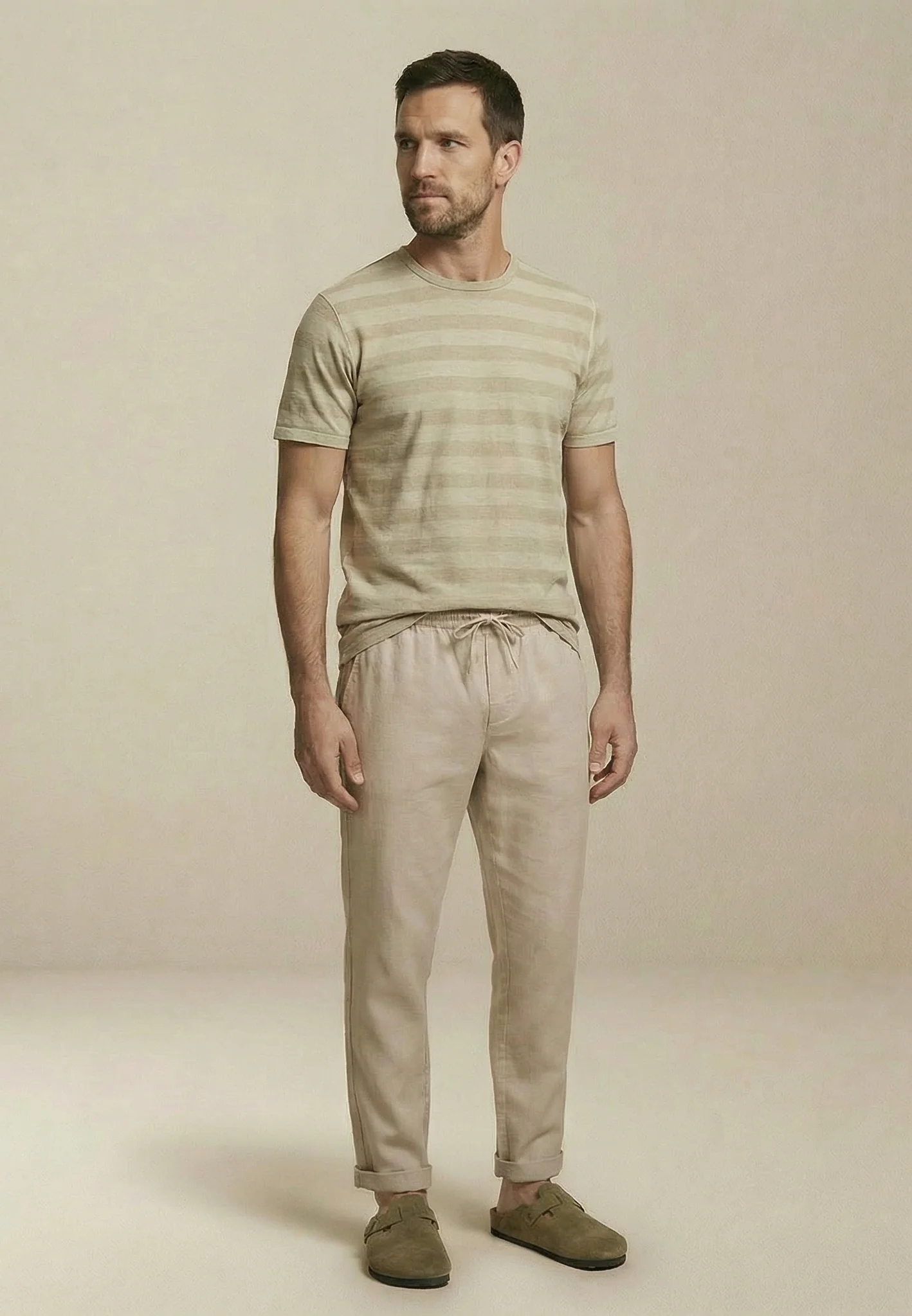 T-Shirt aus Baumwolle mit Strukturstreifen und Rundhalsausschnitt - Image 13
