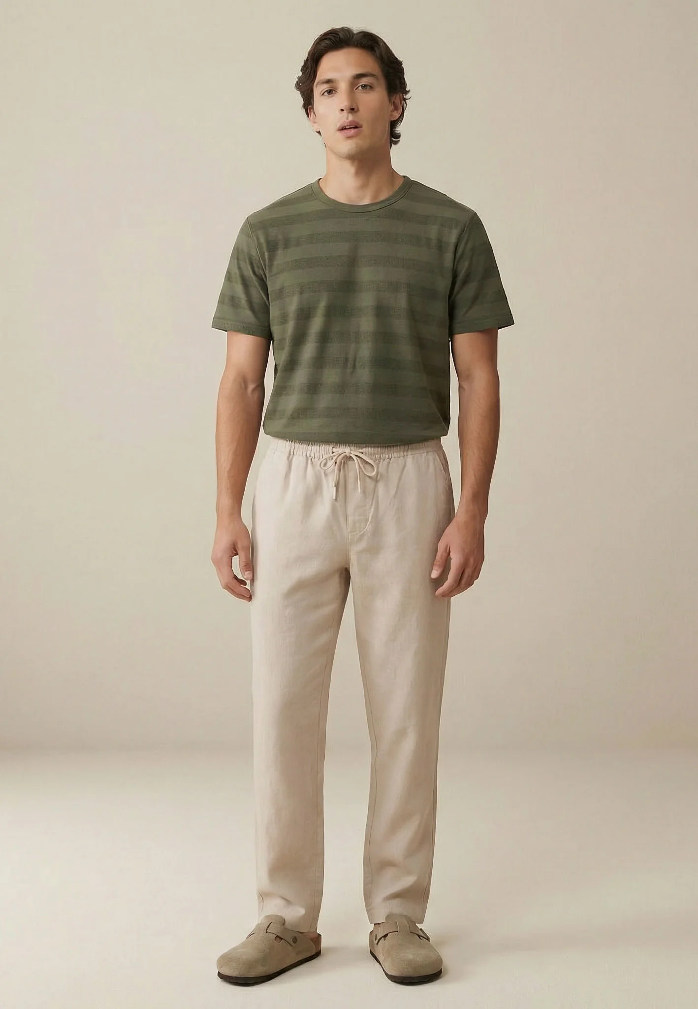 T-Shirt aus Baumwolle mit Strukturstreifen und Rundhalsausschnitt - Image 8