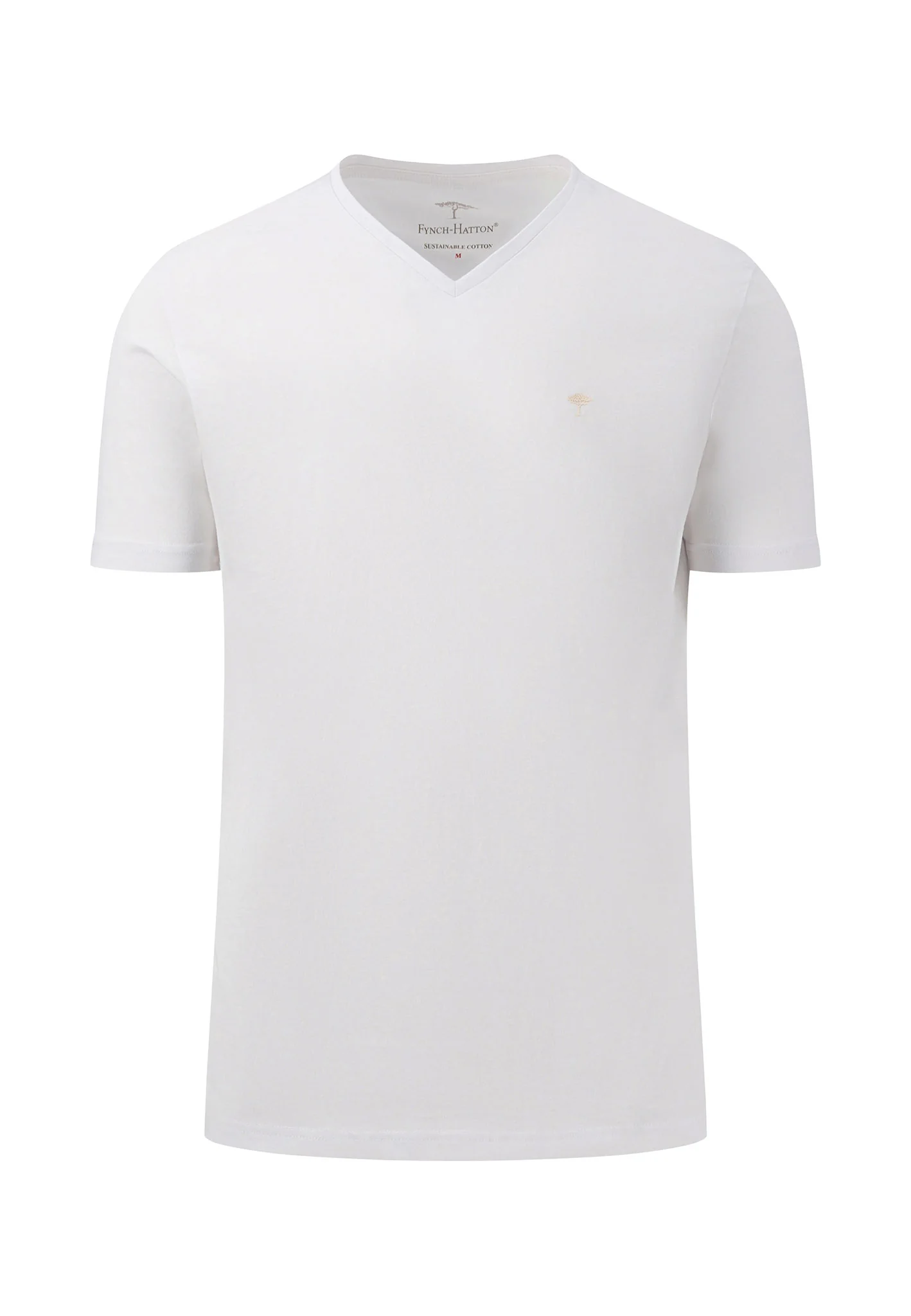T-Shirt aus Baumwolle mit V-Ausschnitt und Logo-Stickerei - Image 4