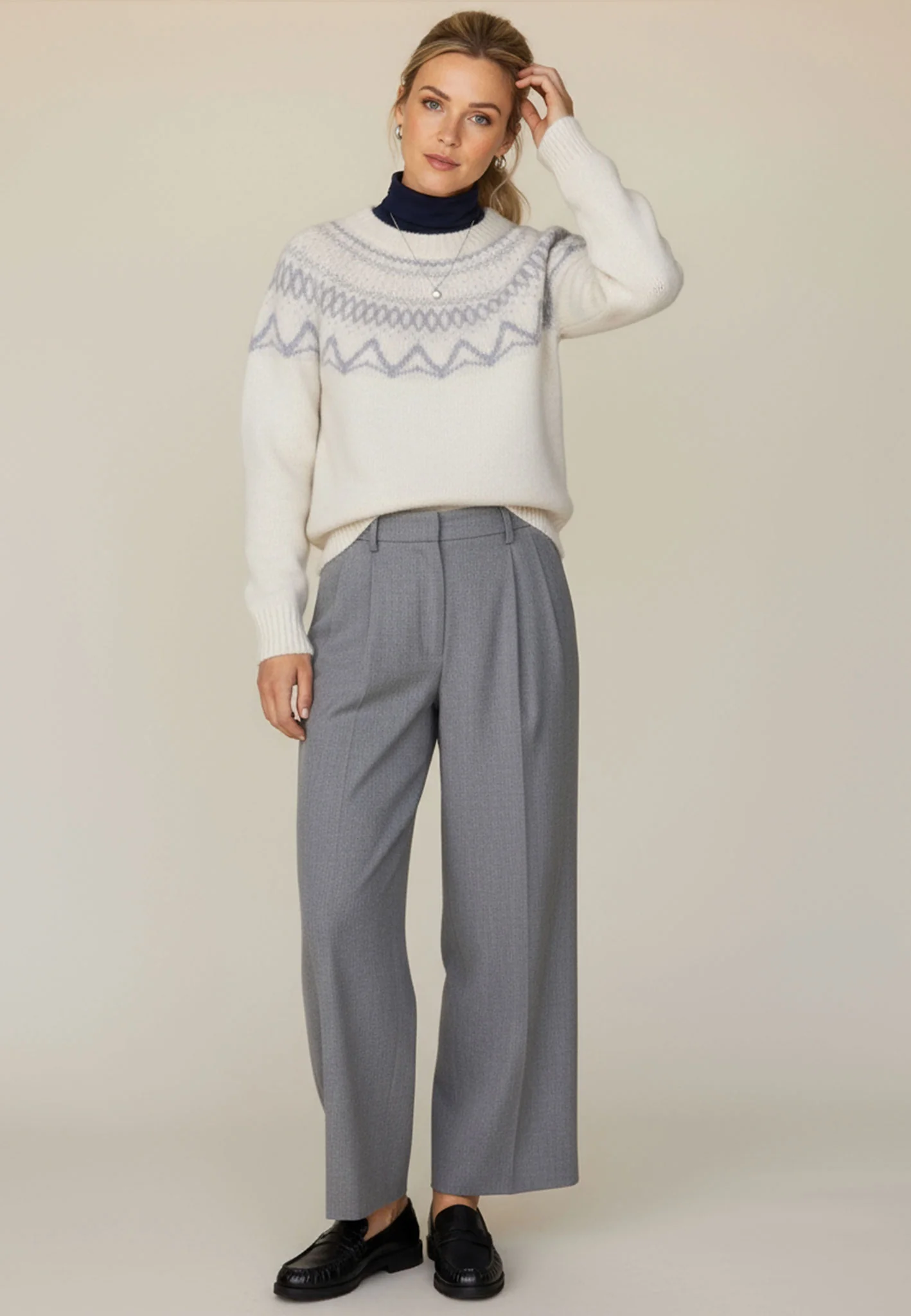Wollpullover aus reiner Wolle mit Norwegermuster - Image 11