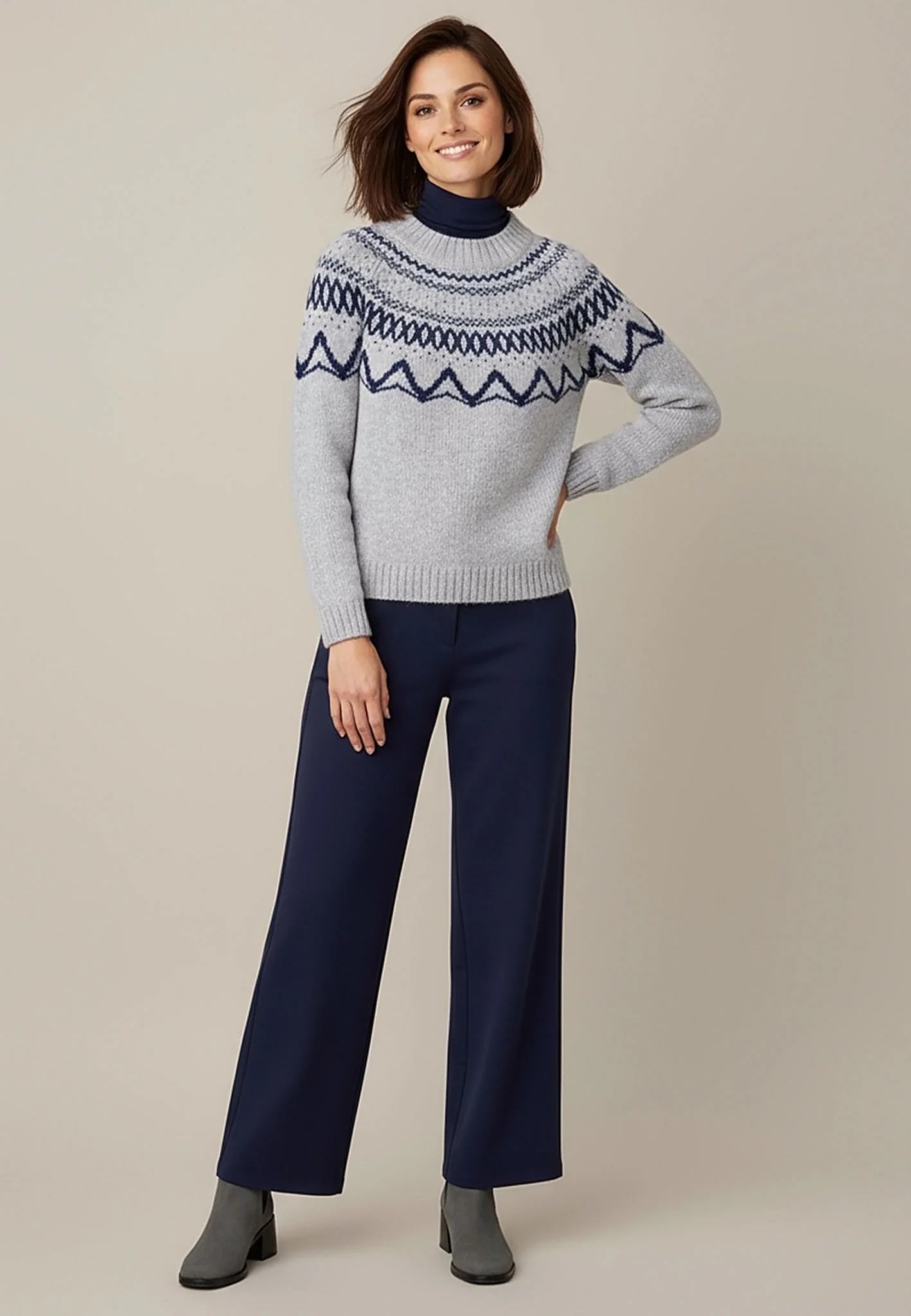 Wollpullover aus reiner Wolle mit Norwegermuster - Image 5